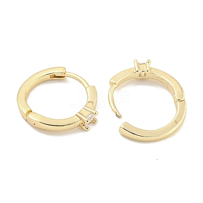 Brass Micro Pave Clear Cubic Zirconia Earrings EJEW-S228-03G-1