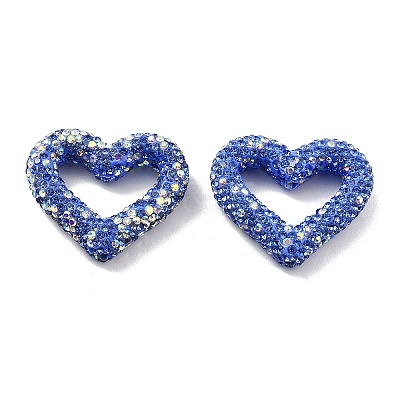 Heart Shape Polymer Clay Rhinestone Beads CLAY-NH0001-09B-02-1