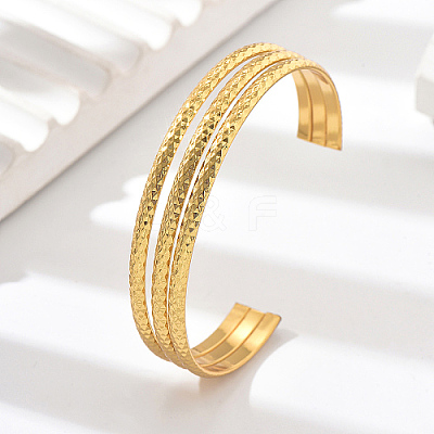 201 Stainless Steel Triple Layer Cuff Bangles RJ3221-1-1