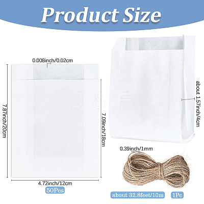 50Pcs Rectangle Paper Baking Bags CARB-SP0001-05B-01-1