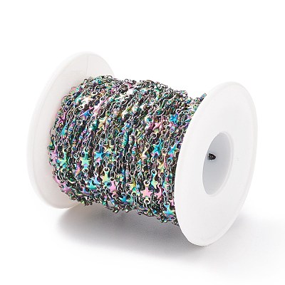 Rainbow Color 304 Stainless Steel Link Chains STAS-P219-74M-1