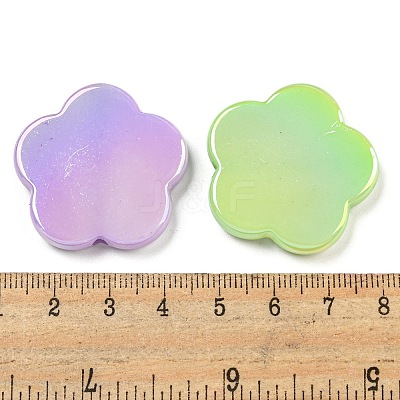 UV Plating Iridescent Acrylic Beads OACR-G039-16-1