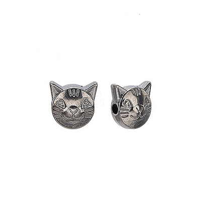 Tibetan Style Alloy Kitten Beads TIBEP-GC178-B-RS-1