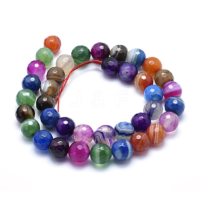 Natural Striped Agate/Banded Agate Beads X-G-J371-06-8mm-1