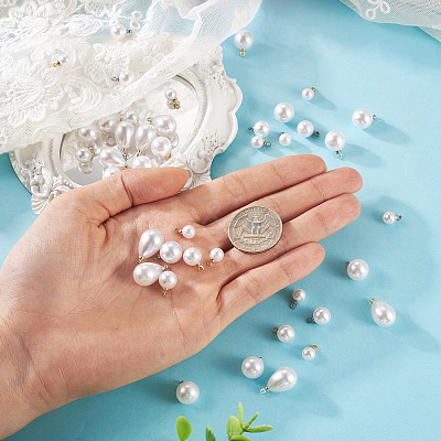 48Pcs 8 Style Acrylic Imitation Pearl Charms OACR-TA0001-09-1