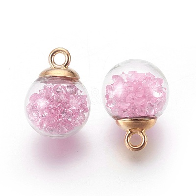 Transparent Glass Bottle Pendants LS-GLAA-L018-01-1