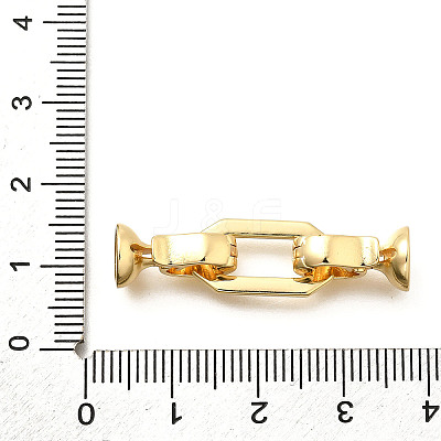 Rectangle Rack Plating Brass Fold Over Clasps KK-S508-16G-1