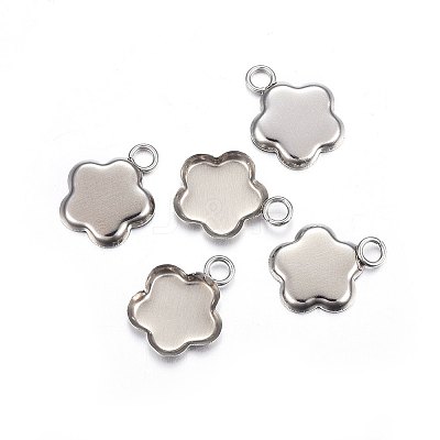 Tarnish Resistant 304 Stainless Steel Pendant Cabochon Settings LS-STAS-P210-04P-1