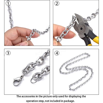 Tarnish Resistant 304 Stainless Steel Cable Chains CHS-P007-27P-05-1