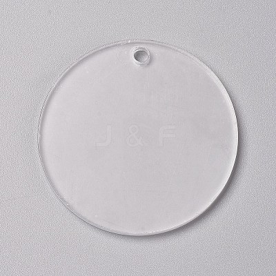 Transparent Blank Acrylic Pendants X-TACR-WH0002-09B-1