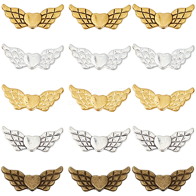 150Pcs 5 Colors Tibetan Style Alloy Angeltee Beads FIND-SC0009-30-1