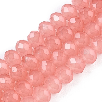 Baking Paint Imitation Jade Glass Bead Strands DGLA-A034-J8MM-A31-1