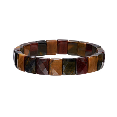 Natural Tiger Eye Gemstone Stretch Bracelets BJEW-F406-B01-1
