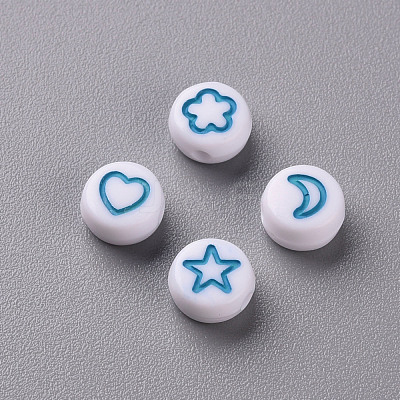 White Opaque Acrylic Beads MACR-N008-41B-1