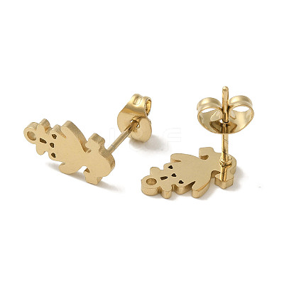 Ion Plating(IP) 304 Stainless Steel Stud Earring Findings STAS-I206-46G-1