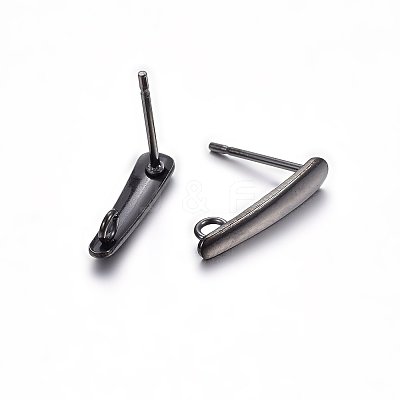 304 Stainless Steel Stud Earring Findings Ion Plating(IP) STAS-H467-05B-1
