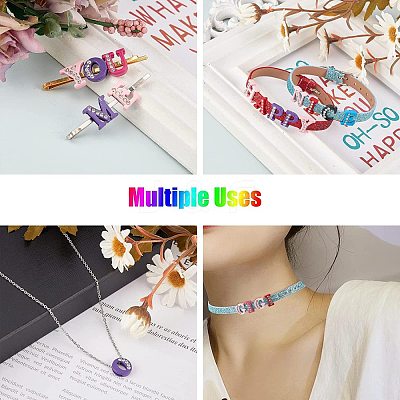Spray Painted Zinc Alloy Slide Charms ALRI-WH0005-13V-1