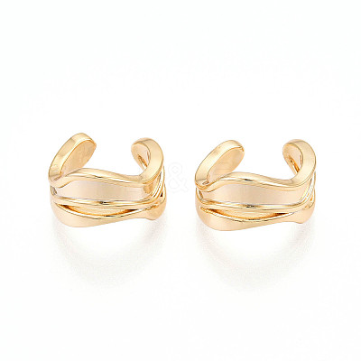 Brass Cuff Earrings KK-T074-40G-1