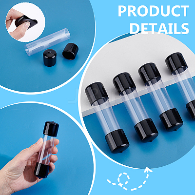 5Pcs PVC Plastic Transparent Storage Tube FIND-GA0008-68C-1