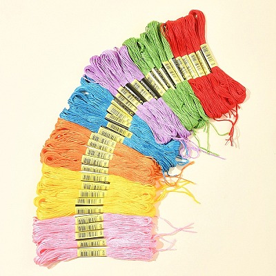 7 Sets 7 Colors Cotton Crochet Threads OCOR-FS0001-02B-1