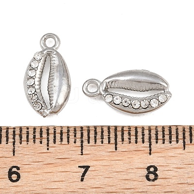 304 Stainless Steel with Crystal Rhinestone Charms RB-CBABFDA-11E-P-1