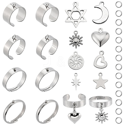 DIY Charm Finger Ring Making Kit DIY-SC0023-61-1