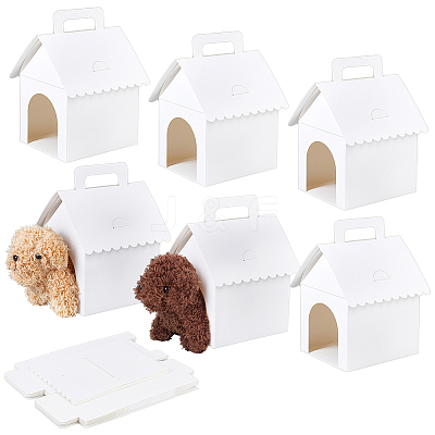 Cardboard Paper Pet Gift Packing Boxes with Window and Handles CON-WH0095-210-1
