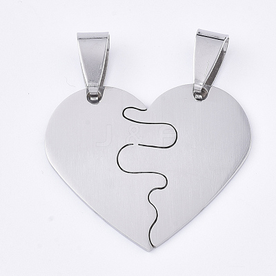 Non-Tarnish 201 Stainless Steel Split Pendants STAS-T048-09A-1