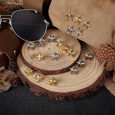 40Pcs 2 Colors Pentagram Alloy Brooch JEWB-FH0001-09-1