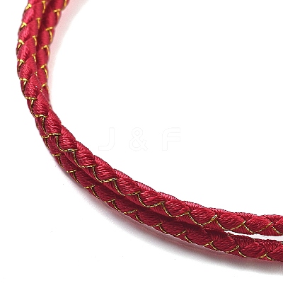 Polyester Cord Braided Necklace Makings MAK-L043-03G-12-1