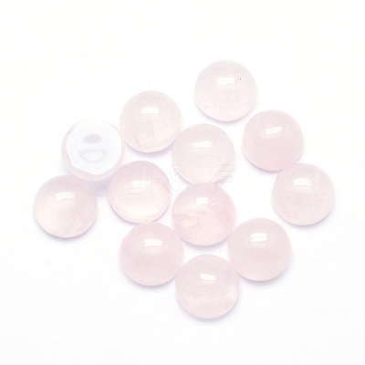 Natural Rose Quartz Cabochons G-P393-R20-6mm-1
