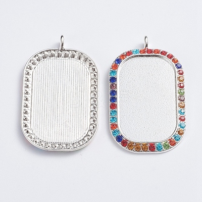 Alloy Big Pendant Cabochon Settings ALRI-TAC0001-04B-S-1