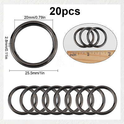 20Pcs Zinc Alloy Closed Jump Rings FIND-SP0002-78-1