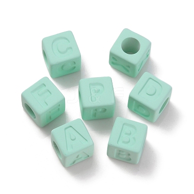Rubberized Style Transparent Acrylic Beads OACR-K007-014B-1