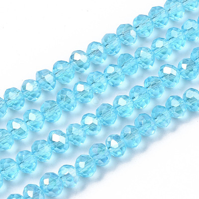 Electroplate Glass Beads Strands EGLA-A034-T4mm-B14-1