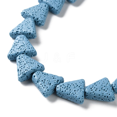 Triangle Dyed Natural Lava Rock Beads Strands G-O126-04A-07-1