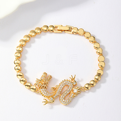 Brass Micro Pave Cubic Zirconia Link Bracelets for Women XH8609-1-1
