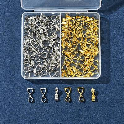 100Pcs 2 Colors Brass Ice Pick Pinch Bails IFIN-FS0001-48-1