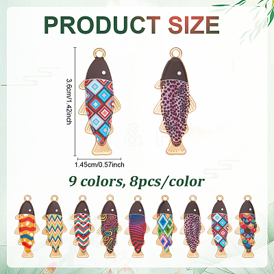 72Pcs 9 Colors Alloy Enamel Pendants FIND-ME0001-93-1