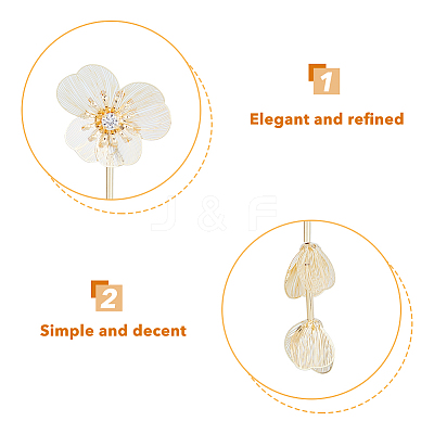 1 Pair Flower with Butterfly Alloy Dangle Stud Earrings EJEW-FI0002-03-1