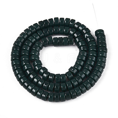 Opaque Solid Color Glass Beads Strands GLAA-N026-3x6mm-10-1