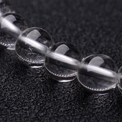 Natural Crystal Round Beaded Stretch Bracelets BJEW-F202-07-1