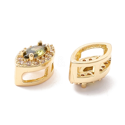 Rack Plating Brass Micro Pave Cubic Zirconia Beads KK-D073-02G-02-NR-1