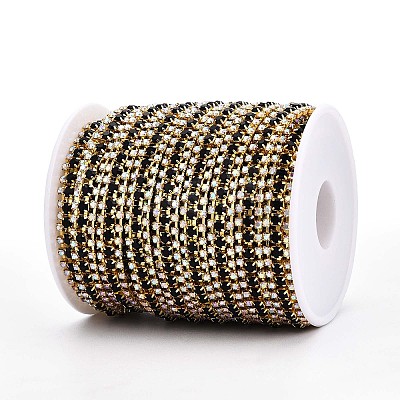 Iron Rhinestone Cup Chains CH-T006-04G-06-1