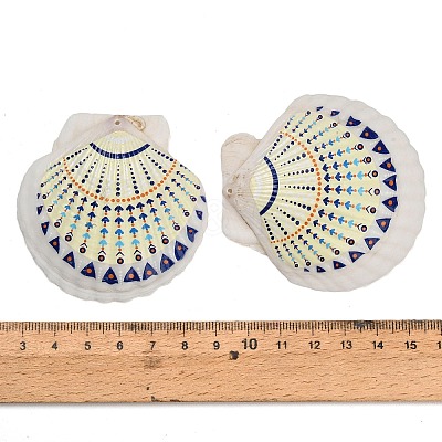 Printed Natural Shell Big Pendants SH-CBA93AD-19G-1
