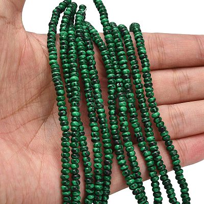 Synthetic Malachite Beads Strands G-L635-A22-4x2mm-1