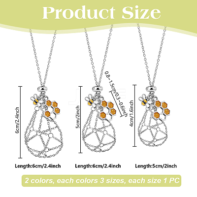 6Pcs 6 Styles Adjustable 304 Stainless Steel Macrame Pouch Necklaces NJEW-PH01581-1