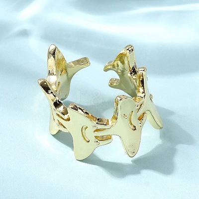 Brass Cuff Rings for Women RJEW-H262-06C-G-1