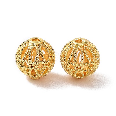 Rack Plating Brass Hollow Beads KK-P219-01A-G01-1