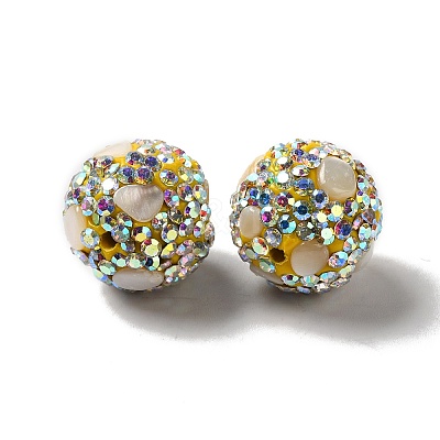 Polymer Clay Rhinestone Beads RGLA-D050-02C-1